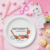 オールスタースポーツ誕生日プレート ペーパープレート (パーティー)