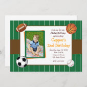 オールスタースポーツ誕生日招待状 招待状 (正面/裏面)