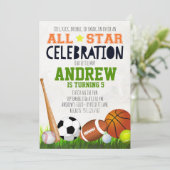 オールスタースポーツ誕生日招待状 招待状 (スタンド正面)