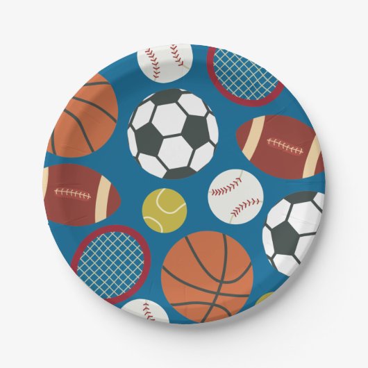 オールスタースポーツ誕生日紙プレート ペーパープレート (正面)