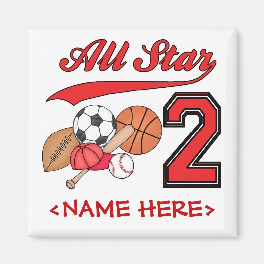 オールスタースポーツ2回目の誕生日 マグネット (正面)