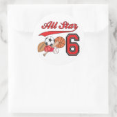 オールスタースポーツ6誕生日 ラウンドシール (バッグ)