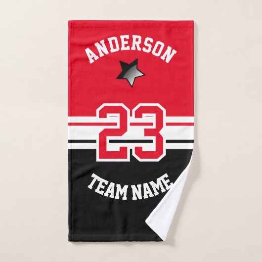 オールスタースポーツ – ブラック、ホワイト、DIYカラー ハンドタオル (ハンドタオル)