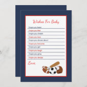 オールスターズスポーツのベビー アドバイスカード (正面/裏面)