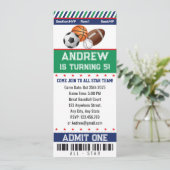 オールスターズスポーツチケット誕生日招待状 招待状 (スタンド正面)