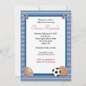 オールスターズスポーツベビーシャワー招待状5 x 7 招待状 (正面)