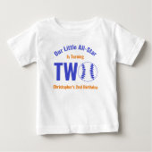 オールスターズベースボール2歳の誕生日 ベビーTシャツ (正面)