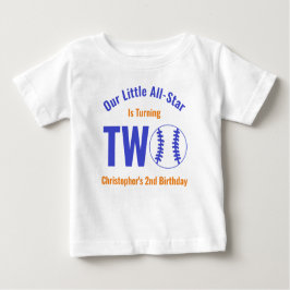 オールスターズベースボール2歳の誕生日 ベビーTシャツ