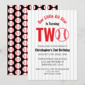 オールスターズベースボール2歳の誕生日 招待状 (正面/裏面)