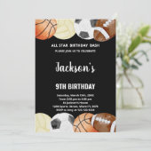 オールスターズ誕生日スポーツ誕生日招待状 招待状 (スタンド正面)