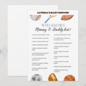 オールスターズ スポーツ ベイビー シャワー - 編集可能な名前, 5x7 招待状 (正面/裏面)