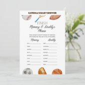 オールスターズ スポーツ ベビーシャワー - 編集可能な名前, 5x7 招待状 (スタンド正面)