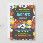 オールスターチームパーティーテーマ 招待状 (正面)