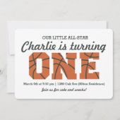 オールスターバスケットボールファースト誕生日招待状 招待状 (正面)