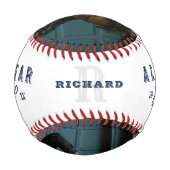 オールスターパパギフトパパ写真カスタム&モノグラム 野球ボール (裏面)
