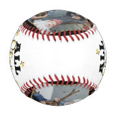 オールスターパパ父の日の写真コラージュ 野球ボール (裏面)