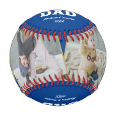 オールスターパパ父の日フォトコラージブルー 野球ボール (正面)