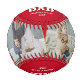 オールスターパパ父の日フォトコラージュ赤 野球ボール (正面)
