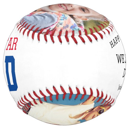 オールスターパパ2人の写真パーソナライズされた父親の日 ソフトボール (正面)