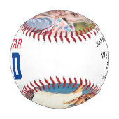 オールスターパパ2人の写真パーソナライズされた父親の日 野球ボール (正面)