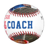オールスターパパ&コーチ2フォトパーソナライズされた 野球ボール (正面)