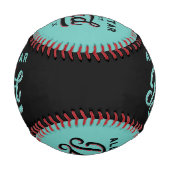 オールスターパパ、ティール（緑がかった色）&ブラックこうもり&モノグラム 野球ボール (正面)