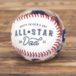 オールスターパパ | Happy Father's Day写真&モノグラム 野球ボール<br><div class="desc">あなたのスポーティなオールスターパパのための完璧なギフト。祝お父様の特別で素晴らしい人生の中で、私たちの記憶に残るオールスターのパパ野球と共にパーソナライズされた。このデザインは、ネイビーブルーのタイポグラフィデザインに「ハッピーファーザーの日」と「オールスターパパカッコいい」を取り入れている。年カスタマイズと、あなたの特別な家族写真の2つとともに。モノグラムカスタムの紋章のデザインと名父の前とモノグラム、パパのための真のギフトを作パーソナライズされた成する。父の日にぴったりの贈り物。</div>