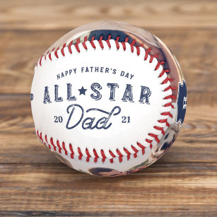 オールスターパパ   Happy Father's Day写真&モノグラム 野球ボール