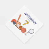 オールスターパーソナライズされたスポーツ誕生日テーブルナプキン スタンダードランチョンナプキン (角)