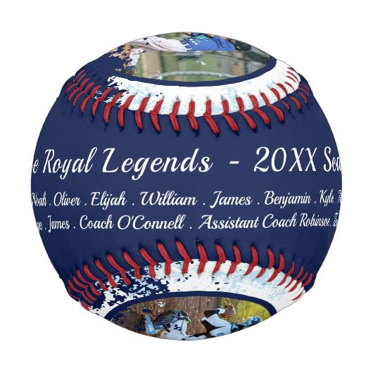オールスターパーソナライズされたプレイヤーの写真とチームリスト 野球ボール (正面)