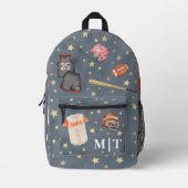 オールスターフットボール野球バスケットボールウォーター色 プリントバックパック (正面)