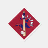 オールスタープレーヤー、ボールプレーヤー – 赤紙ナプキンス スタンダードカクテルナプキン (角)