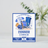 オールスターベースボールブルーバジェット誕生日招待状 (スタンド正面)