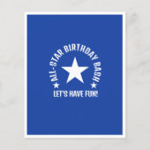 オールスターベースボールブルーバジェット誕生日招待状 (裏面)