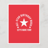 オールスターベースボールレッドバジェット誕生日招待状 (裏面)