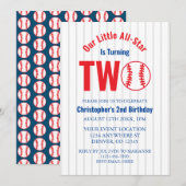 オールスターベースボール2歳の誕生日 招待状 (正面/裏面)