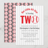 オールスターベースボール2歳の誕生日 招待状 (正面/裏面)