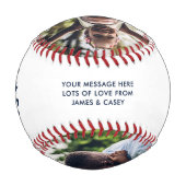 オールスターモダンパパ/パパ/パパ2枚の写真ギフト 野球ボール (裏面)