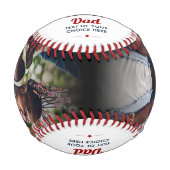 オールスターモダンパパ/パパ/パパ2枚の写真ギフト 野球ボール (正面)