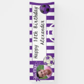 オールスター大事な行事サッカーバナー – 紫 横断幕 (縦)