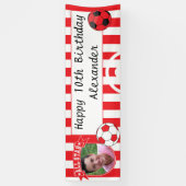 オールスター大事な行事サッカーバナー – 赤と白 横断幕 (縦)