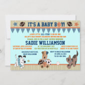 オールスター子犬の男の赤ちゃんのシャワーの招待状 招待状 (正面)