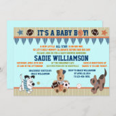 オールスター子犬の男の赤ちゃんのシャワーの招待状 招待状 (正面/裏面)