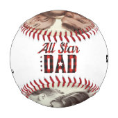 オールスター最高のパパパーソナライズされた野球 野球ボール (裏面)