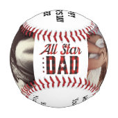 オールスター最高のパパパーソナライズされた野球 野球ボール (正面)