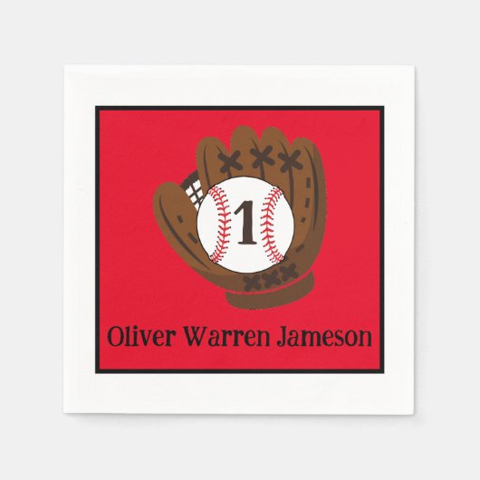 オールスター男の赤ちゃんの第1バースデーベビーシャワー スタンダードカクテルナプキン (正面)