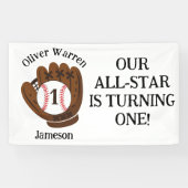 オールスター男の赤ちゃんの第1バースデーベビーシャワー 横断幕 (横)