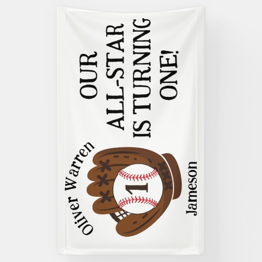オールスター男の赤ちゃんの第1バースデーベビーシャワー 横断幕 (縦)