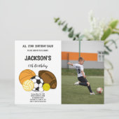 オールスター誕生日バッシュスポーツ招待状写真 招待状 (スタンド正面)