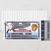 オールスター野球パーティー誕生日チケット招待状 招待状 (正面/裏面)